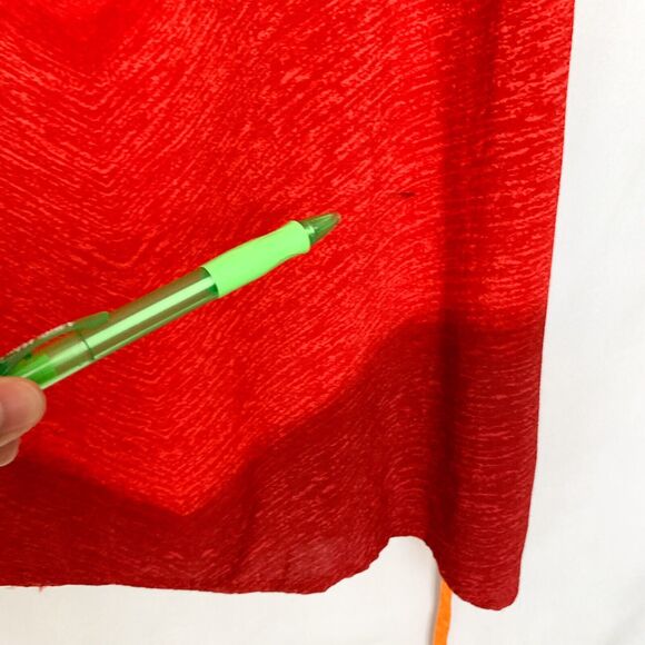 K.C. Spencer Dress Sz 12 Red Orange‎ Short Sleeves 100% Rayon *With Flaws* - Picture 11 of 12